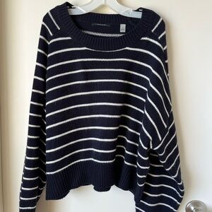 Tahari Navy and White Striped Sweater